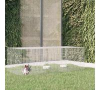vidaXL 3-Panel Rabbit Cage 163x79x54 cm Galvanised Iron