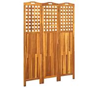 vidaXL Solid Acacia Wood 3-Panel Room Divider Folding Panel Screen Movable Partition Privacy Separator Decorative Screen 121x2x170 cm