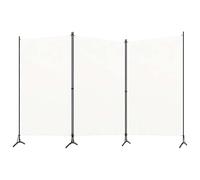 vidaXL 3-Panel Room Divider Folding Panel Screen Movable Partition Privacy Separator Wall Furniture Indoor Bedroom Office Cream White 260x180 cm