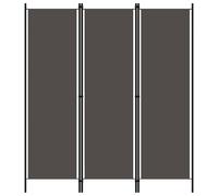 vidaXL Anthracite 3-Panel Room Divider- 150x180 cm, Industrial Modern Style, Durable Powder-Coated Iron Frame and Fabric Screens for Living Room, Bedroom, Kids Room