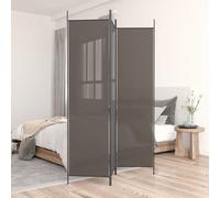 vidaXL 3-Panel Room Divider Anthracite - Foldable Fabric Partition for Privacy, Space Separator for Living Room, Bedroom, Modern Home Decor, 150x200 cm