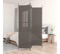 vidaXL 3-Panel Room Divider Anthracite - Foldable Fabric Partition for Privacy, Space Separator for Living Room, Bedroom, Modern Home Decor, 150x200 cm