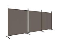 vidaXL Room Divider 3-Panel - Anthracite Fabric & Iron, Foldable Privacy Screen