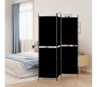 Vidaxl 3-Panel Room Divider Black 150X200 Cm Fabric Room Dividers