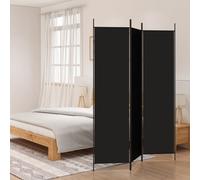 vidaXL 3-Panel Room Divider Black 150x200 cm Fabric