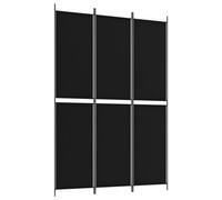 vidaXL Room Divider 3-Panel Fabric - Black 150 x 220 cm