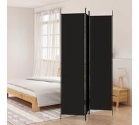 vidaXL 3-Panel Room Divider, Durable Black Fabric, 150x220 cm, Foldable Design for Easy Storage, Protective against Direct Sunlight, Easy Assembly, Modern Decorative Screen for Bedroom and Living Room