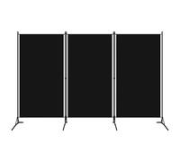 vidaXL 3-Panel Room Divider Black 260x180 cm Wall Partition Screen Separator