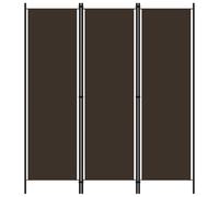 vidaXL 3-Panel Room Divider Brown 150x180 cm
