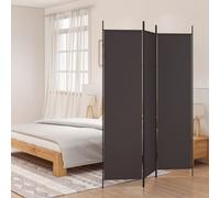 vidaXL 3-Panel Room Divider Brown 150x200 cm Fabric