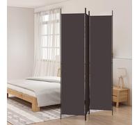 vidaXL 3-Panel Room Divider Brown 150x220 cm Fabric