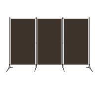 vidaXL 3-Panel Room Divider Brown 260x180 cm Wall Partition Screen Separator