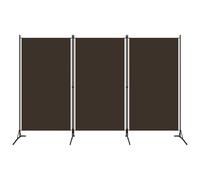 vidaXL 3-Panel Room Divider Brown 260x180 cm
