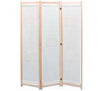 vidaXL 3-Panel Room Divider Cream 120x170cm Fabric Folding Screen Partitions
