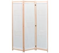 vidaXL 3-Panel Room Divider Cream 120x170x4 cm Fabric