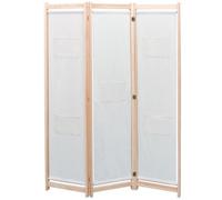 Vidaxl 3-Panel Room Divider Cream 120X170X4 Cm Fabric Room Dividers