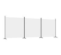 vidaXL 3-Panel Room Divider Folding Privacy Protection Screen Room Separator Paravent Wall Partition Panel Screen Dressing Wall White Fabric