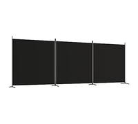 Vidaxl 3-Panel Room Divider Black 525X180 Cm Fabric