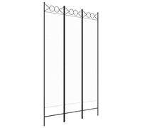 vidaXL 3-Panel Room Divider White 120x200 cm - Fabric Privacy Screen, Foldable Paravent for Living Room, Bedroom, Modern Lightweight Partition