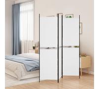 vidaXL 3-Panel Room Divider White 150x200 cm Fabric