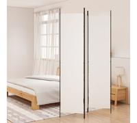 vidaXL 3-Panel Room Divider White 150x220 cm Fabric