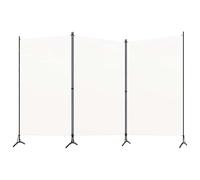 vidaXL 3-Panel Room Divider Folding Panel Screen Movable Partition Privacy Separator Wall Furniture Indoor Bedroom Office Cream White 260x180 cm