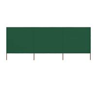 vidaXL 3-panel Wind Screen Durable Stable Solid Camping Windbreak Sun Privacy Screen Wind Breaker Beach Shelter Fabric 400x160cm Green