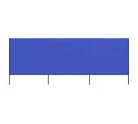 vidaXL 3-panel Wind Screen Fabric 400x120 cm Azure Blue UK
