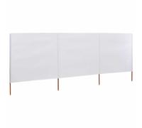 vidaXL 3-panel Wind Screen Fabric 400x120 cm White