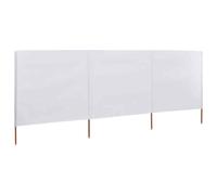 vidaXL 3-panel Wind Screen Fabric 400x120 cm White UK
