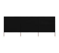 vidaXL 3-panel Wind Screen Fabric 400x160 cm Black