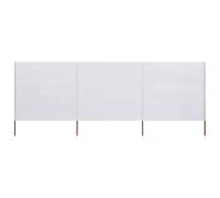 vidaXL 3-panel Wind Screen Fabric 400x160 cm Sand White UK HOT