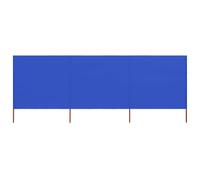 vidaXL 3-panel Wind Screen Fabric 400x80 cm Azure Blue