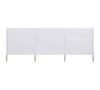 vidaXL 3-panel Wind Screen Fabric 400x80 cm Sand White