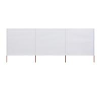 vidaXL 3-panel Wind Screen Fabric 80cm Sand White Camping Windbreak Sun Screen