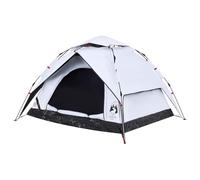 vidaXL 3-Person White Blackout Fabric Dome Tent - Water-Resistant Camping Shelter with Quick-Release Setup, Mesh Walls & E-Port