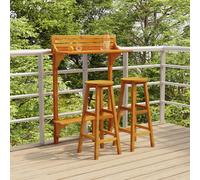 vidaXL 3 Piece Balcony Bar Set Solid Wood Acacia