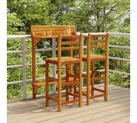 vidaXL 3 Piece Balcony Bar Set Solid Wood Acacia