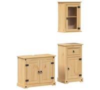 vidaXL 3 Piece Bathroom Furniture Set Corona Solid Wood Pine bathroom cabinet