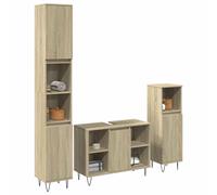 vidaXL 3 Piece Bathroom Furniture Set Sonoma Oak Engineered Wood