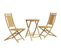 vidaXL Bistro Set 3 Piece Outdoor Bistro Set Garden Table and Chair Bamboo
