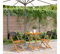 (black, 70 x 75 cm) vidaXL Bistro Set 3 Piece Outdoor Bar Set Beige Poly Rattan and Solid Wood