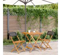 (black, 70 x 70 x 75 cm) vidaXL Bistro Set 3 Piece Outdoor Bar Set Beige Poly Rattan and Solid Wood