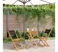 vidaXL Bistro Set 3 Piece Outdoor Bar Set Black Polypropylene and Solid Wood
