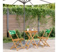 vidaXL 3 Piece Bistro Set Leaf Pattern Fabric and Solid Wood