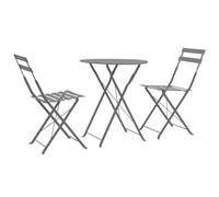 vidaXL 3 Piece Bistro Set Steel Black