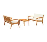 vidaXL 3-Piece Bistro Set with Cushions - Solid Acacia Wood