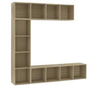 Book/TV Cabinet Set 3 Piece Book Stand Rack Wall Shelf Multi Colours vidaXL