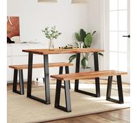 vidaXL Dining Set Kitchen Dining Chair 3 Piece with Live Edge Solid Wood Acacia