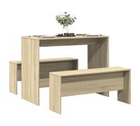 vidaXL 3 Piece Dining Table and Bench set Sonoma Oak Engineered Wood